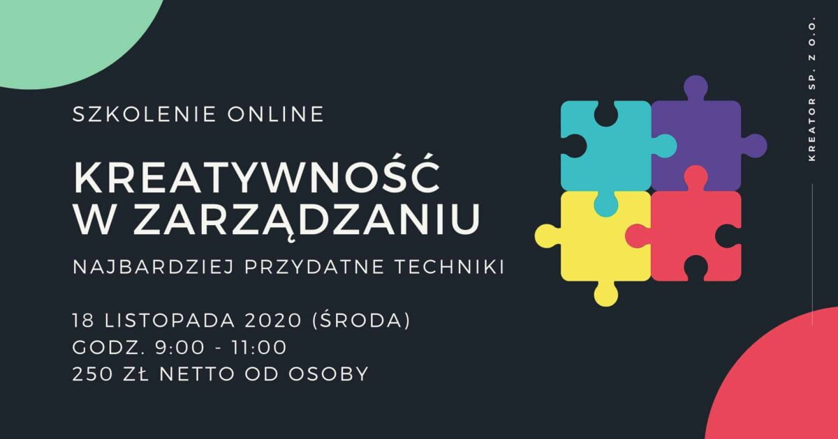 kreatywność w zarządzaniu szkolenie online