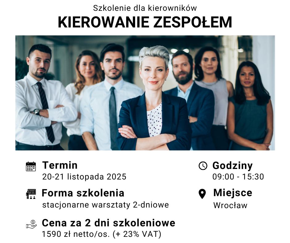szkolenie otwarte kierowanie zespołem